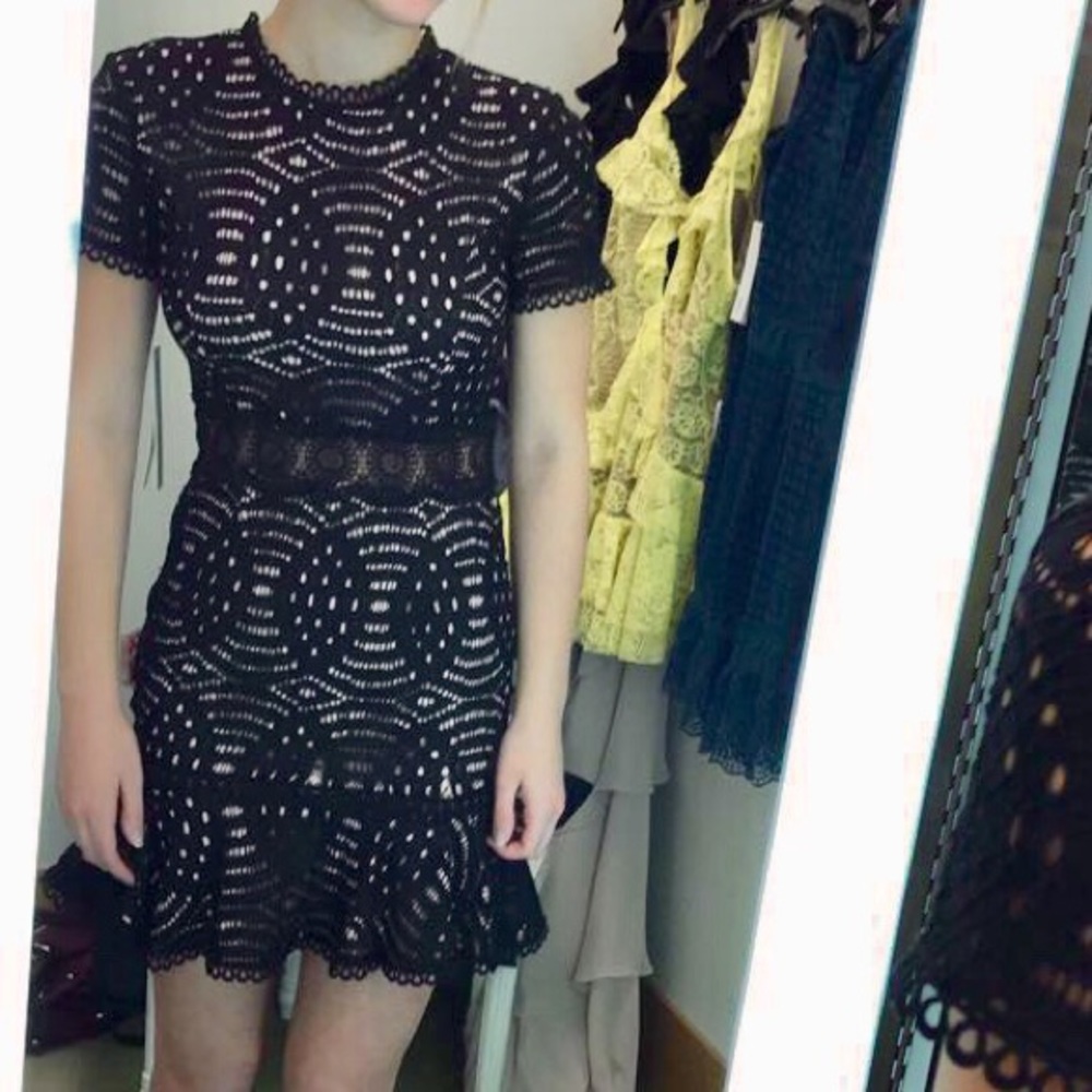 Aqua Black Lace Dress